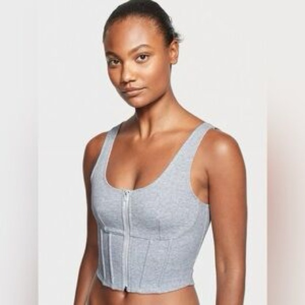 Victoria's Secret Gray Zip-Front Top
